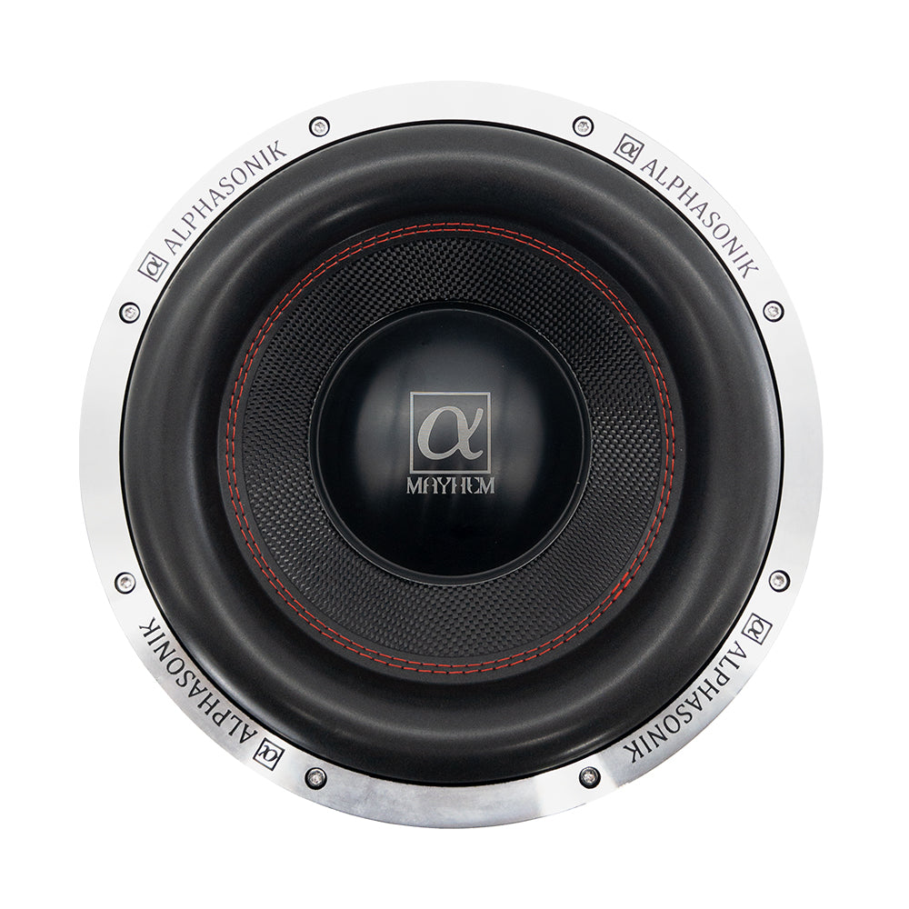 Mayhem 12” Dual 4-Ohm Subwoofer – 2500W RMS, Ultra-Efficient SPL Bass