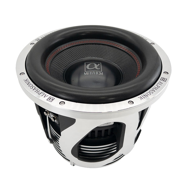 Mayhem 12” Dual 2-Ohm Subwoofer – 2500W RMS, Ultra-Efficient SPL Bass