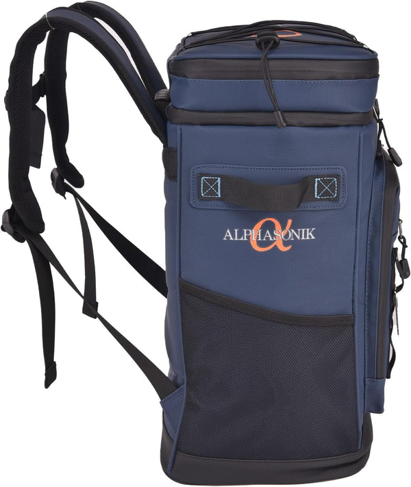 Alphasonik Cooler Backpack With Lifetime Guarantee- 40 Cans Insulated Backpack Cooler for Men & Women, 2 Leak Proof Compartments Coolers Bag for Beach Travel Picnic Hiking BBQ Fishing Outdoor Camping (Navy)