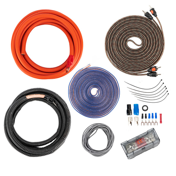 Alphasonik HK4 Premium 4-Gauge Complete Car Amplifier Installation Kit Power, Ground, Remote, Speaker Wire, Twisted RCA Interconnect, in Line Mini ANL Fuse Holder, 150Amp ANL Fuse - Amp Install Kit…