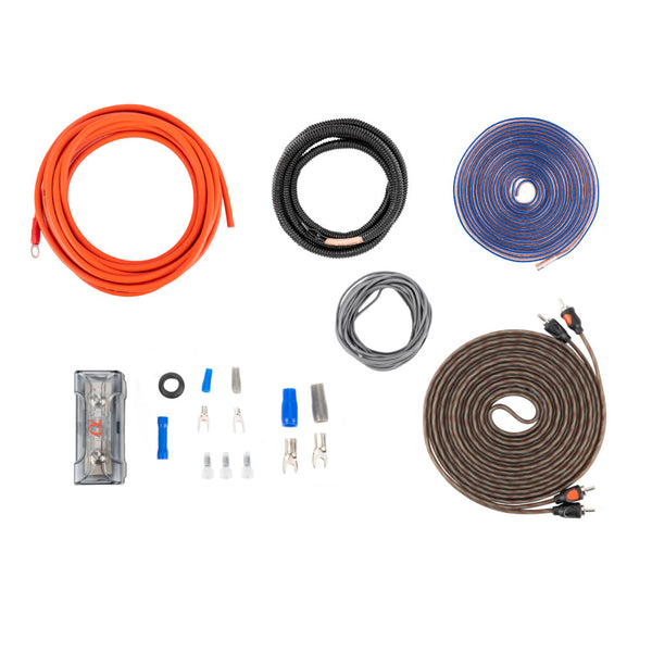 Alphasonik HK8 Premium 8-Gauge Complete Car Amplifier Installation Kit Power, Ground, Remote, Speaker Wire, Twisted RCA Interconnect, in Line Mini ANL Fuse Holder, 80Amp ANL Fuse - Amp Install Kit…