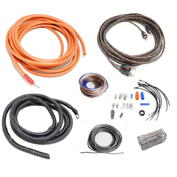Alphasonik HK8 Premium 8-Gauge Complete Car Amplifier Installation Kit Power, Ground, Remote, Speaker Wire, Twisted RCA Interconnect, in Line Mini ANL Fuse Holder, 80Amp ANL Fuse - Amp Install Kit…