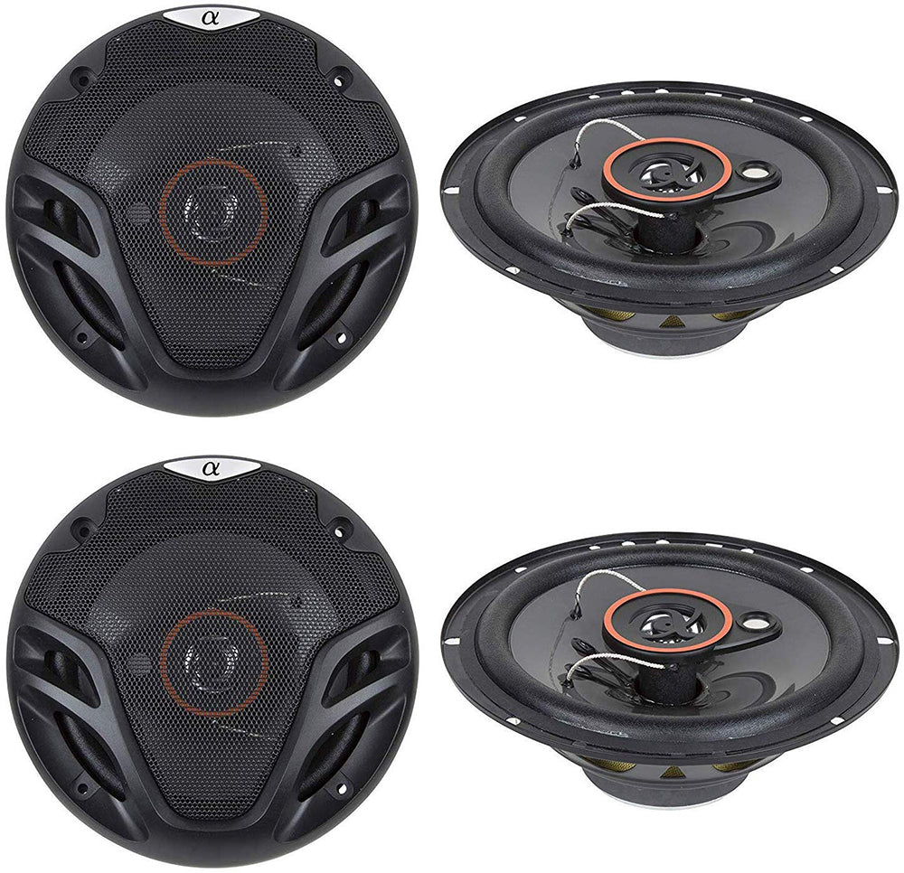 ラスヴァン.アオキ　ティアガ 4 New (2 Pairs) Alphasonik AS26 6.5 inch 350 Watts Max 3-Way Car