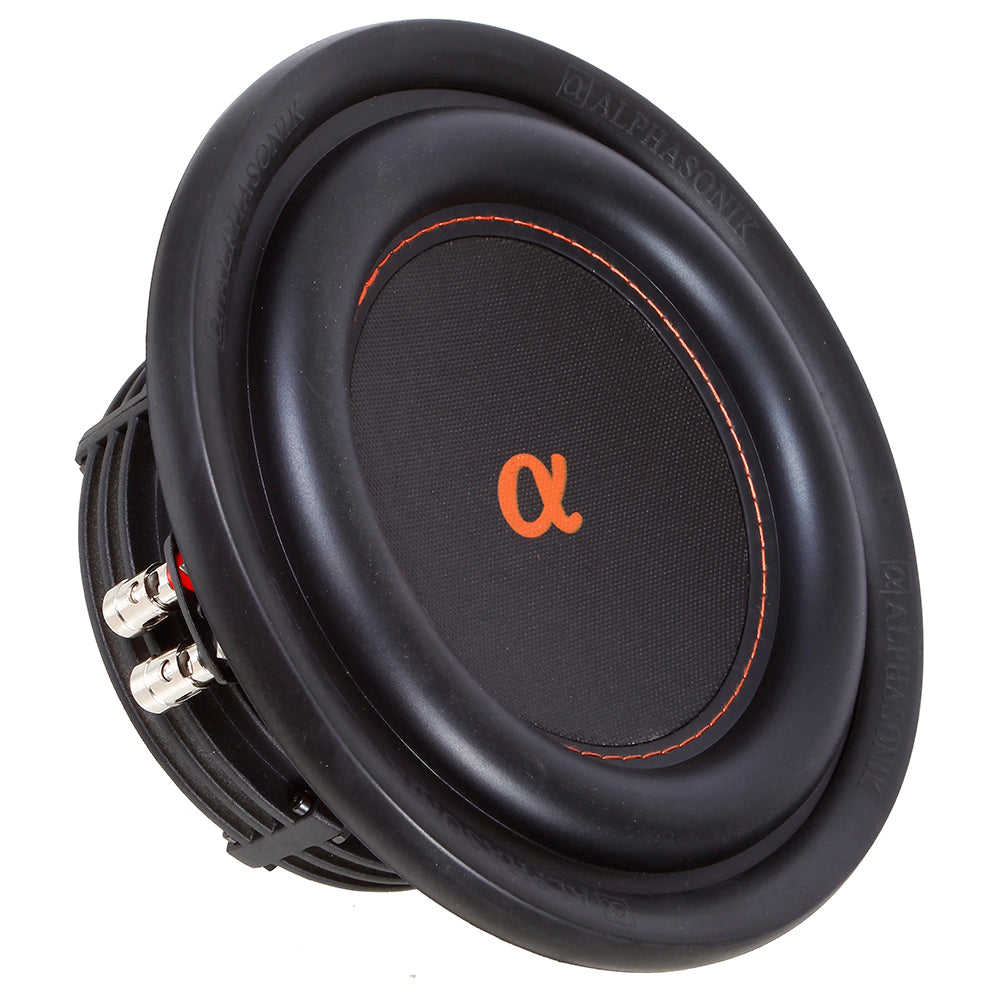 Alphasonik NSW410 Neuron 400 Series 1200 Max / 400 Watts RMS Dual 4 Ohm Car Subwoofer w/ High Grade Magnet Non Pressed Paper Carbon Stitched Cone Cooling Rings System Speaker Bass Sub Woofer