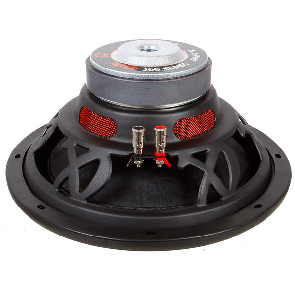 Alphasonik HSW212 Hyper 200 Series 12” 1200 Watts Max / 400 Watts RMS Single 4 Ohm Car Subwoofer Stamped Alpha Steel Basket with High Grade Magnet Non Pressed Paper Cone Audio Speaker Bass Sub Woofer