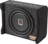 Alphasonik AS8DF 8 inch 600 Watts 4-Ohm Down Fire Shallow Mount Flat Enclosed Sub woofer for Tight Spaces in Cars and Trucks, Slim Thin Loaded Subwoofer Air Tight Sealed Bass Enclosure