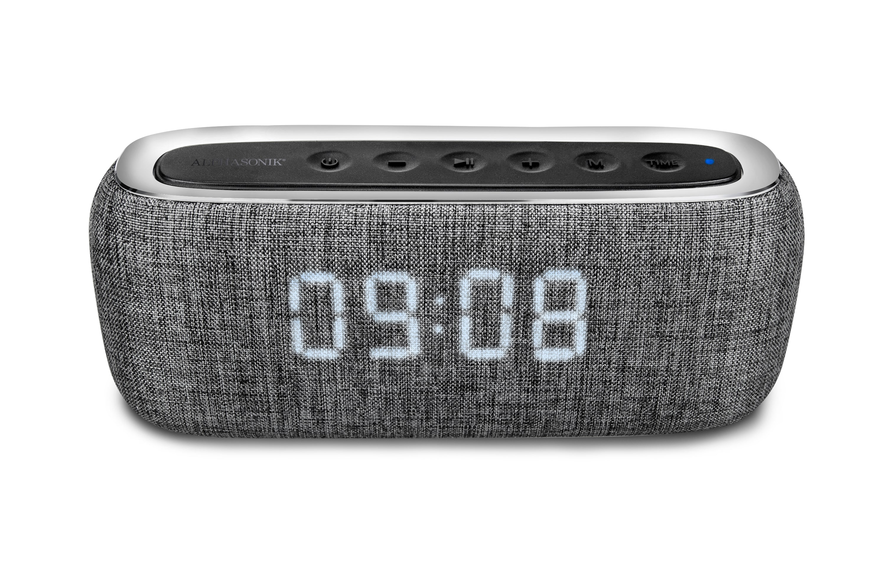 Alphasonik CHARM Wireless Bluetooth Portable Speaker with Digital LED Alarm Clock (*Military Time ONLY*)