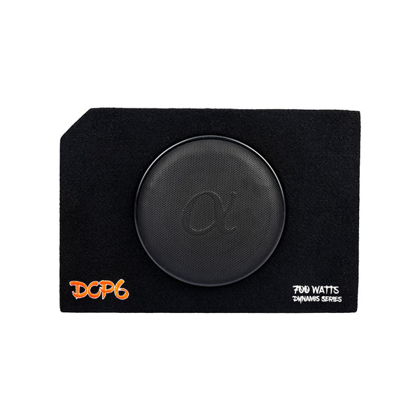 Alphasonik Dynamis DCP6 6.5 inch 600 Watts 4-Ohm Shallow Mount Flat Enclosed Sub woofer in Ported Vented Box for Tight Spaces in Cars and Trucks, Slim Thin Loaded Subwoofer Custom Port Bass Enclosure