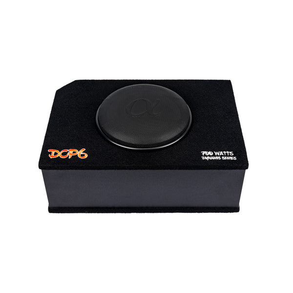 Alphasonik Dynamis DCP6 6.5 inch 600 Watts 4-Ohm Shallow Mount Flat Enclosed Sub woofer in Ported Vented Box for Tight Spaces in Cars and Trucks, Slim Thin Loaded Subwoofer Custom Port Bass Enclosure
