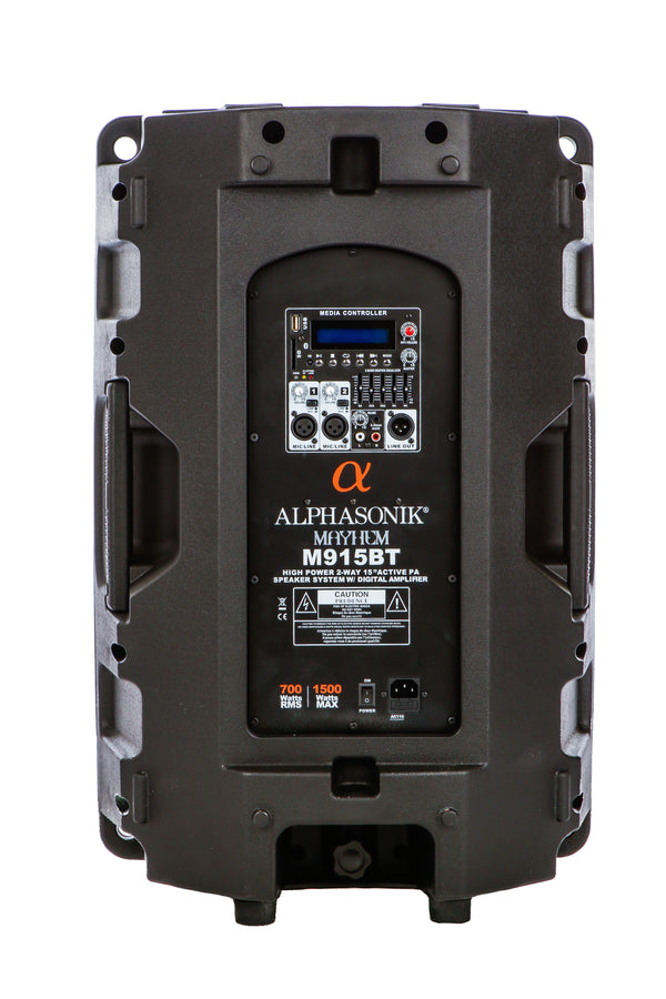 Alphasonik Mayhem M915BT Powered PRO DJ Speaker with Bluetooth