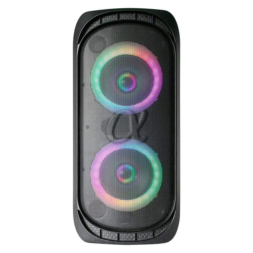 Alphasonik ReaktorOne Battery Powered Portable Party Speaker Box Alpha Bass Bluetooth Mic and Guitar Inputs Phone Charger USB Player AUX App Control