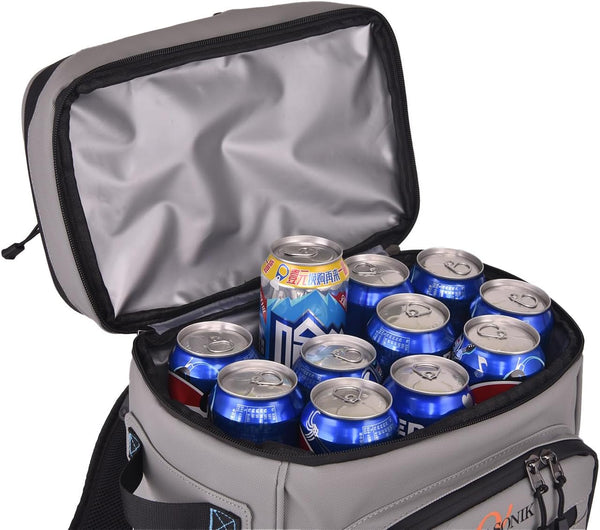 Alphasonik Cooler Backpack With Lifetime Guarantee- 40 Cans Insulated Backpack Cooler for Men & Women, 2 Leak Proof Compartments Coolers Bag for Beach Travel Picnic Hiking BBQ Fishing Outdoor Camping (Gray)