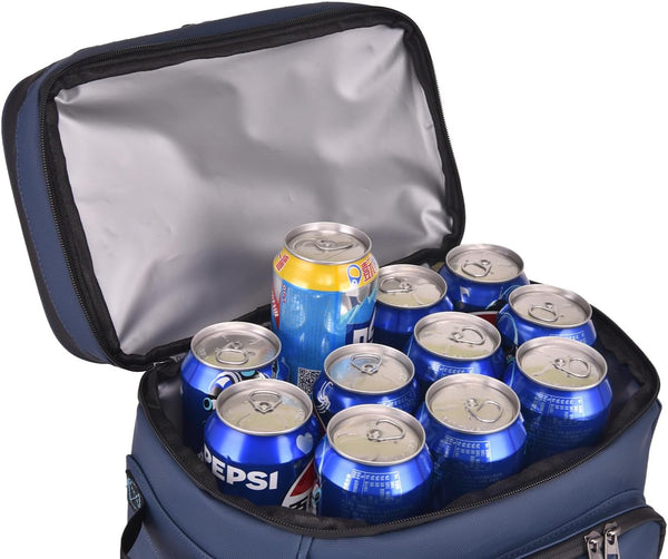 Alphasonik Cooler Backpack With Lifetime Guarantee- 40 Cans Insulated Backpack Cooler for Men & Women, 2 Leak Proof Compartments Coolers Bag for Beach Travel Picnic Hiking BBQ Fishing Outdoor Camping (Navy)