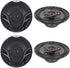 4 New (2 Pairs) Alphasonik AS26 6.5 inch 350 Watts Max 3-Way Car Audio Full Range Coaxial Speakers with Universal Mounting Holes for Easy Installation and Grills Included