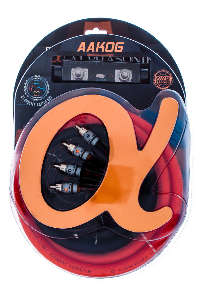 Alphasonik AAK0G Premium 0-Gauge Complete Car Amplifier Installation Kit