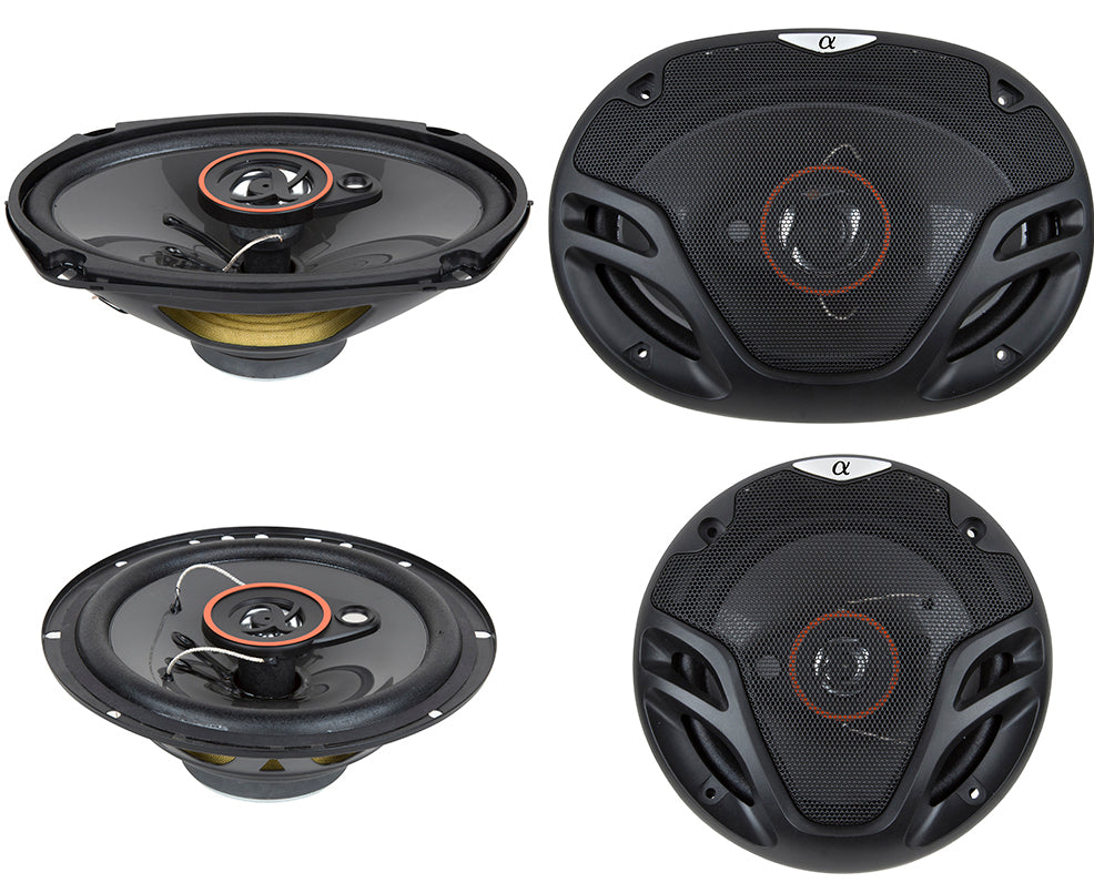 AS2629P 6.5" 350W 3-Way + 6X9" 500W 3-Way Car Audio Coaxial Speakers