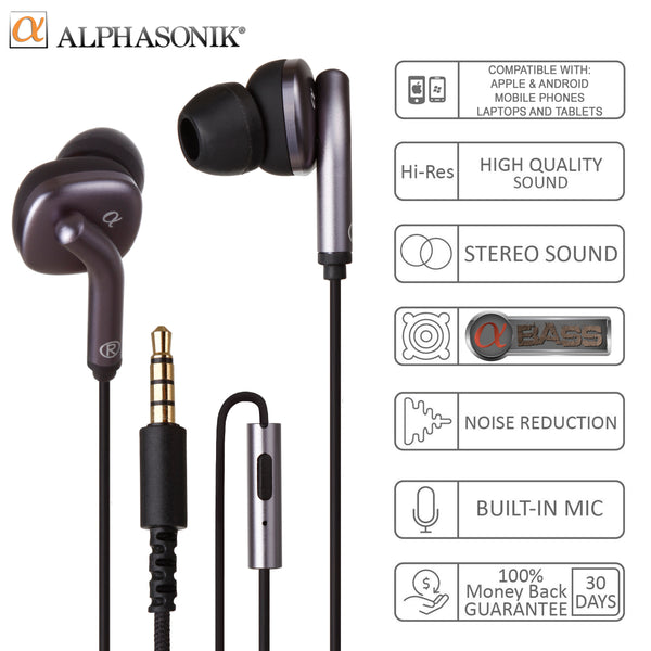 Alphasonik AE50AB Ultra HD Stereo Earphones