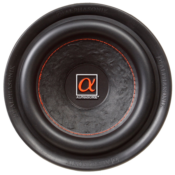 Alphasonik HSW208 Hyper 200 Series 8” 600 Watts Max / 200 Watts RMS Single 4 Ohm Car Subwoofer Stamped Alpha Steel Basket with High Grade Magnet Non Pressed Paper Cone Audio Speaker Bass Sub Woofer