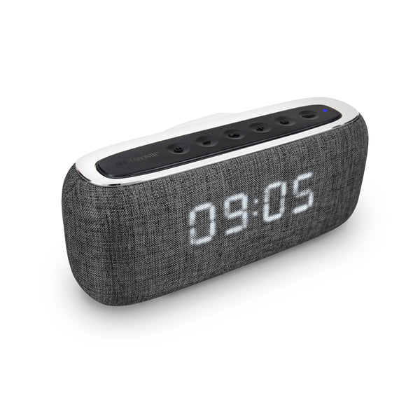 Alphasonik CHARM Wireless Bluetooth Portable Speaker with Digital LED Alarm Clock (*Military Time ONLY*)
