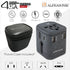 Alphasonik APA100 Worldwide Universal International Travel Power Adapter AC Wall Charger Plug 4 USB Ports Type-C Fast Charging 3.0A for USA UK European Cell Phone Tablet Laptop iPhone W/Travel Case