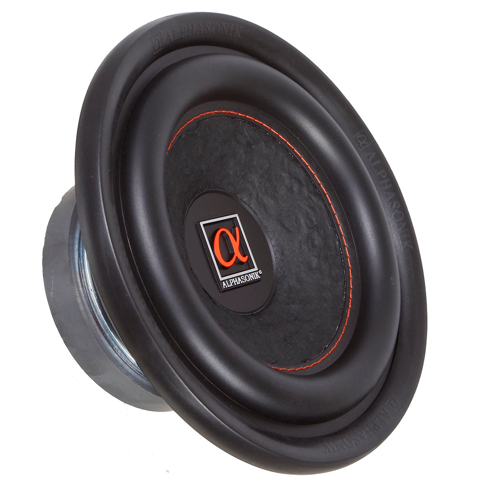 Alphasonik HSW208 Hyper 200 Series 8” 600 Watts Max / 200 Watts RMS Single 4 Ohm Car Subwoofer Stamped Alpha Steel Basket with High Grade Magnet Non Pressed Paper Cone Audio Speaker Bass Sub Woofer