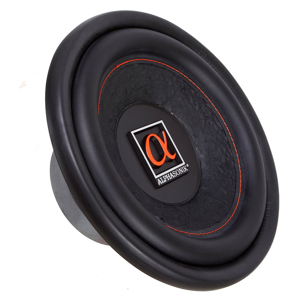 Alphasonik HSW210 Hyper 200 Series 10” 900 Watts Max / 300 Watts RMS Single 4 Ohm Car Subwoofer Stamped Alpha Steel Basket with High Grade Magnet Non Pressed Paper Cone Audio Speaker Bass Sub Woofer